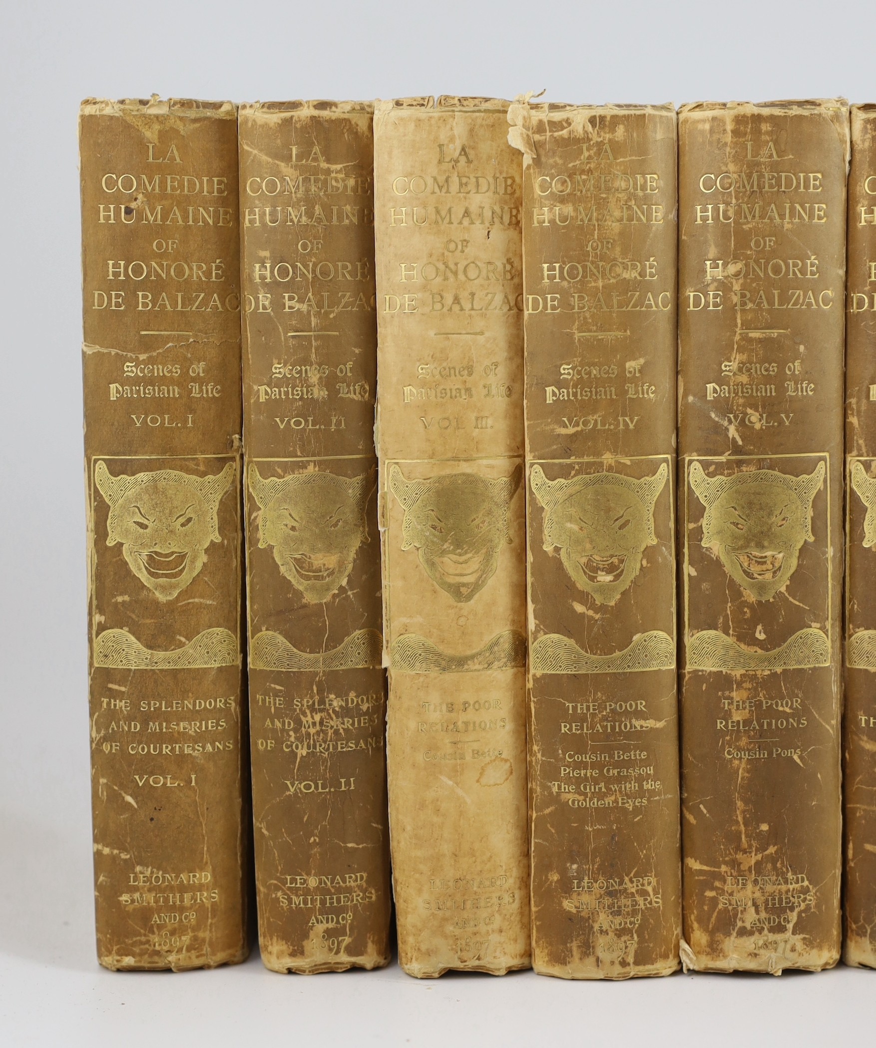 Balzac-Honore de - La Comedie Humaine ... (translated from the French) comprising: Scenes of Parisian Life (11 vols) & Scenes of Private Life (11 vols). Limited Editions. num. mounted plates (with captioned guards); publ